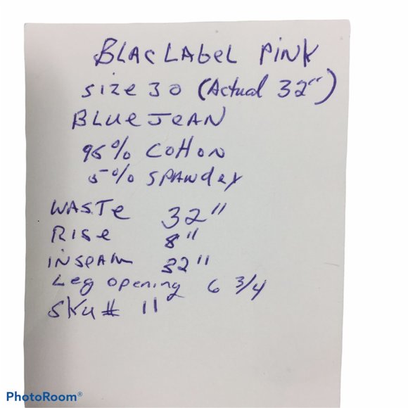 BLAC LABEL PINK Womens Jeans 32 X 32 Straight Leg Dark Wash 5% Spandex Retail135 - Picture 10 of 10